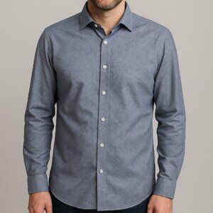 Kenneth Cole Men's Blue Slim Fit Long Sleeve Button Down Shirt 16 32 / 33